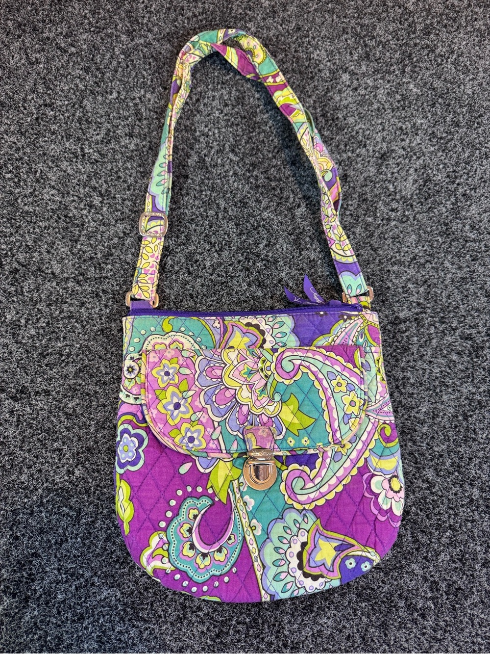 Vera Bradley Floral Paisley Quilted Crossbody Bag in Purple